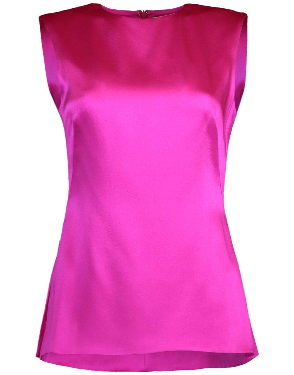 BRANDON MAXWELL-Sleeveless Crewneck Shell Top-