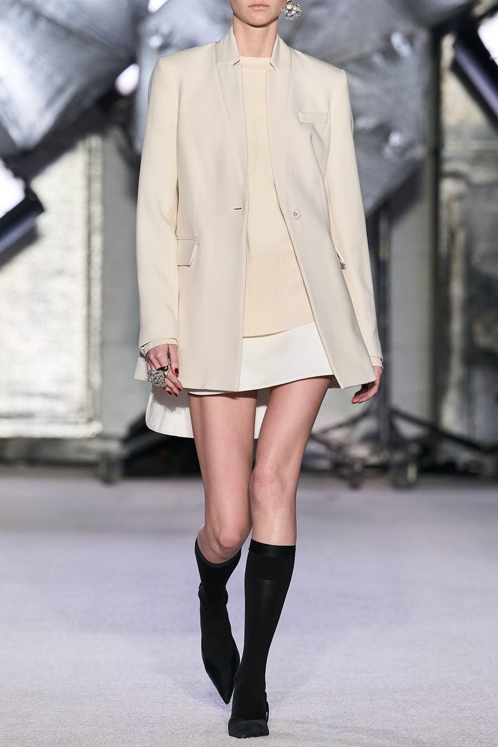 BRANDON MAXWELL-Relaxed Ribbed Trim Sweater-