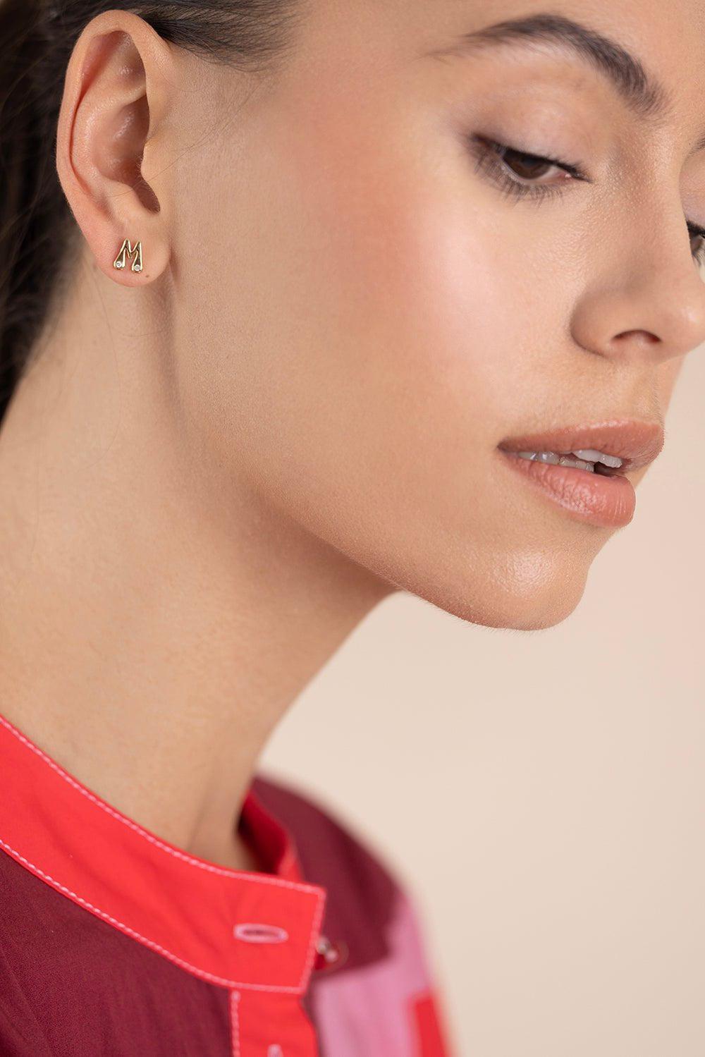 BRENT NEALE-Diamond Alphabet Stud Earring-