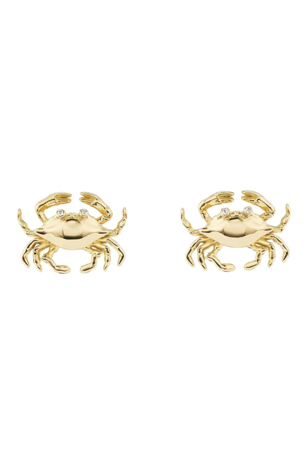 Cancer Zodiac Stud Earrings-YELLOW GOLD-JEWELRYFINE JEWELEARRING-BRENT NEALE