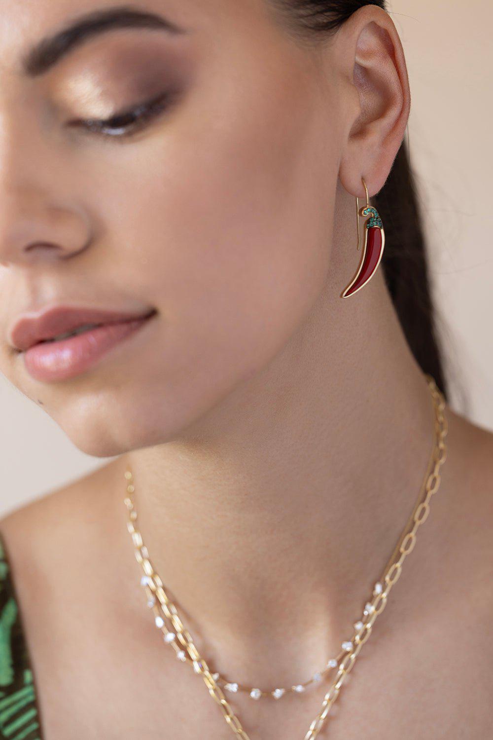 BRENT NEALE-Chili Pepper Earrings-YELLOW GOLD