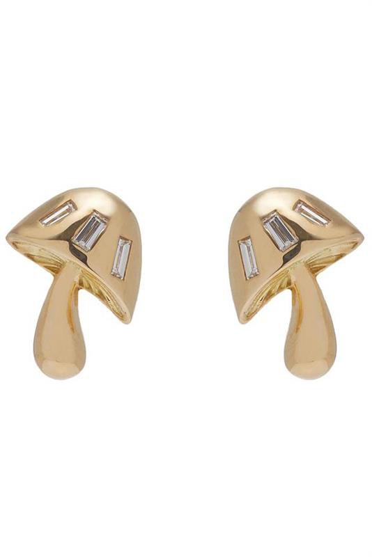 BRENT NEALE-Mini Magic Mushroom Earrings-YELLOW GOLD