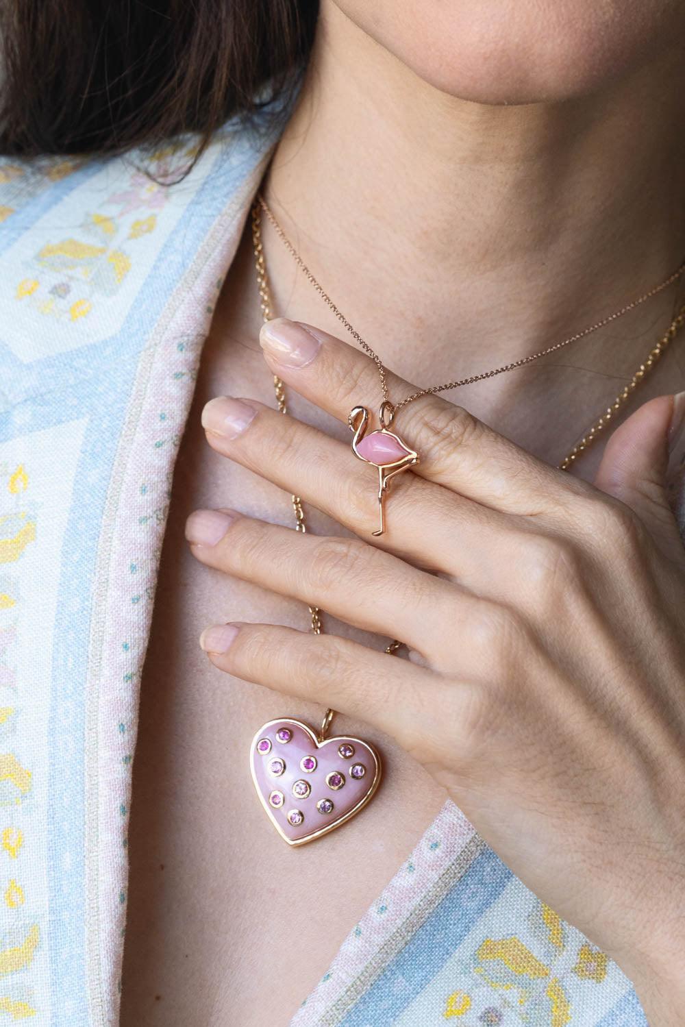BRENT NEALE-Flamingo Pendant Necklace-ROSE GOLD