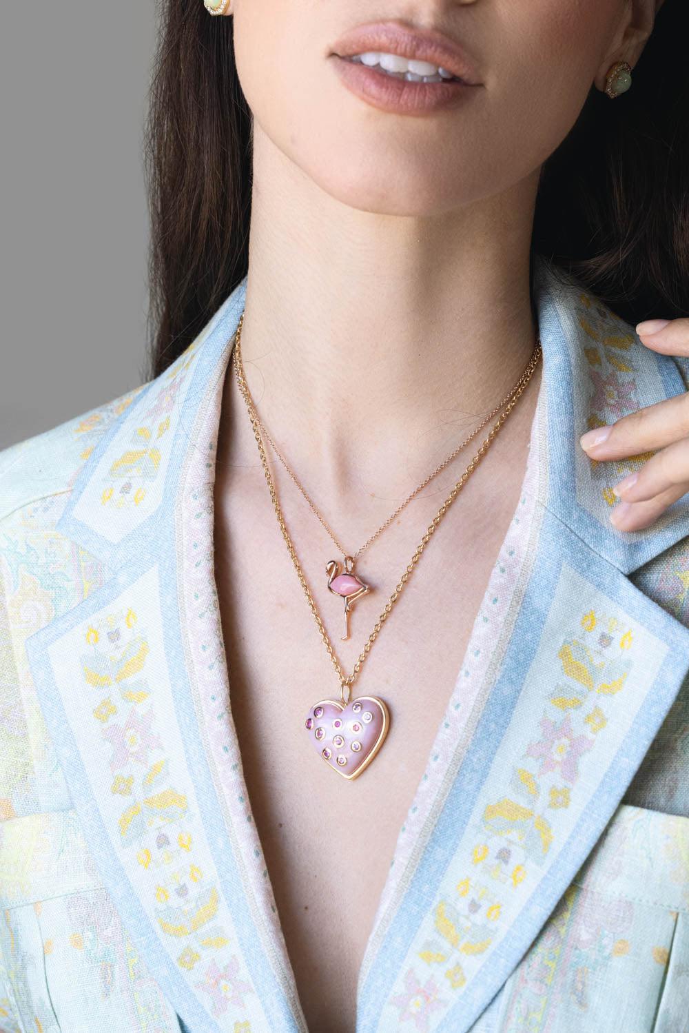 BRENT NEALE-Flamingo Pendant Necklace-ROSE GOLD