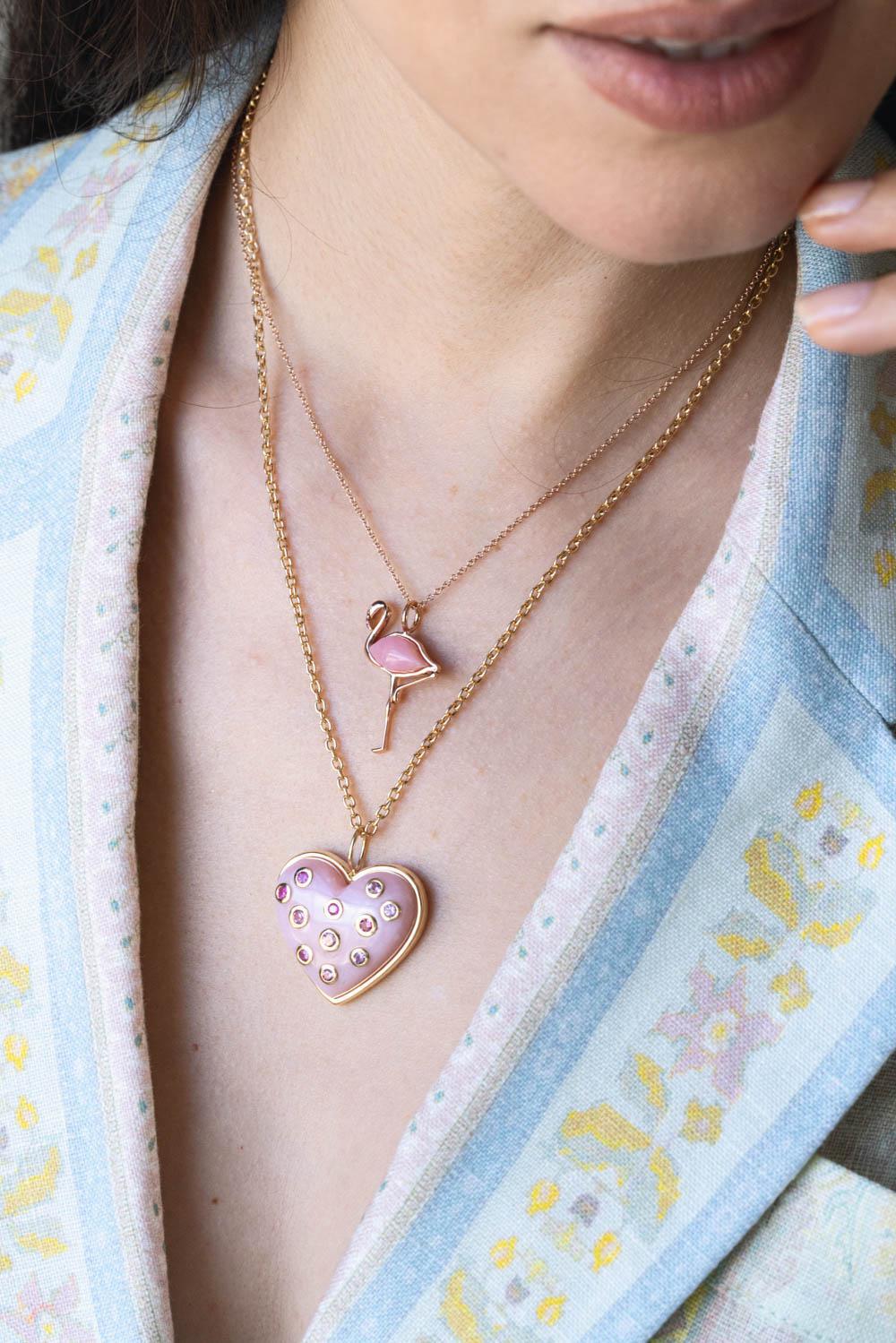 BRENT NEALE-Flamingo Pendant Necklace-ROSE GOLD