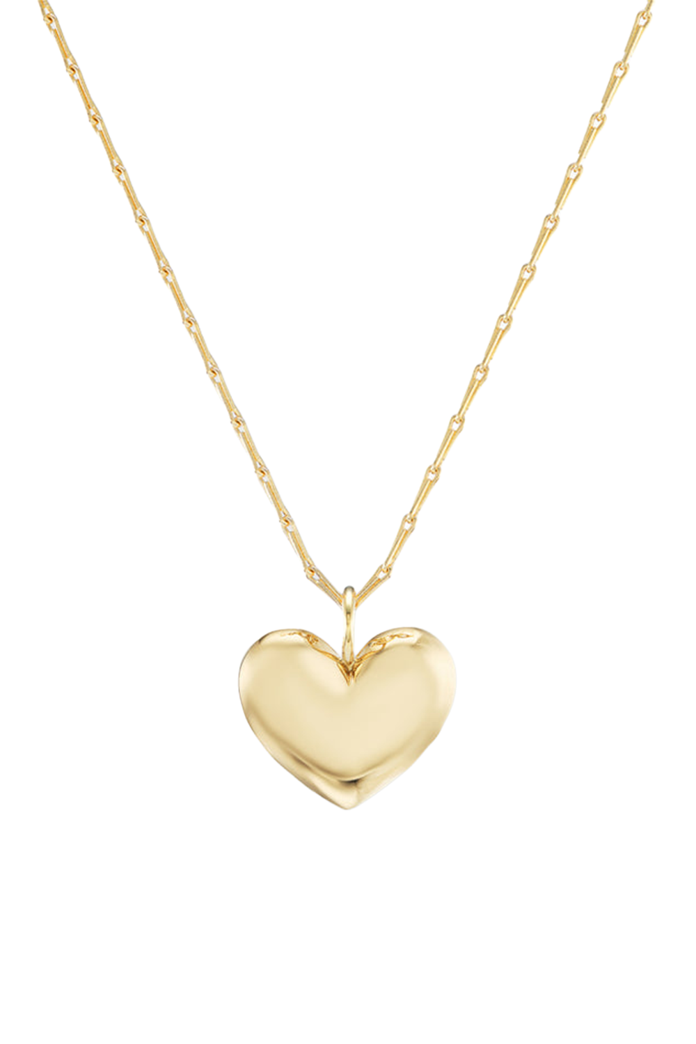 Mini Puff Heart Pendant Necklace-YELLOW GOLD-16-JEWELRYFINE JEWELNECKLACE O-BRENT NEALE