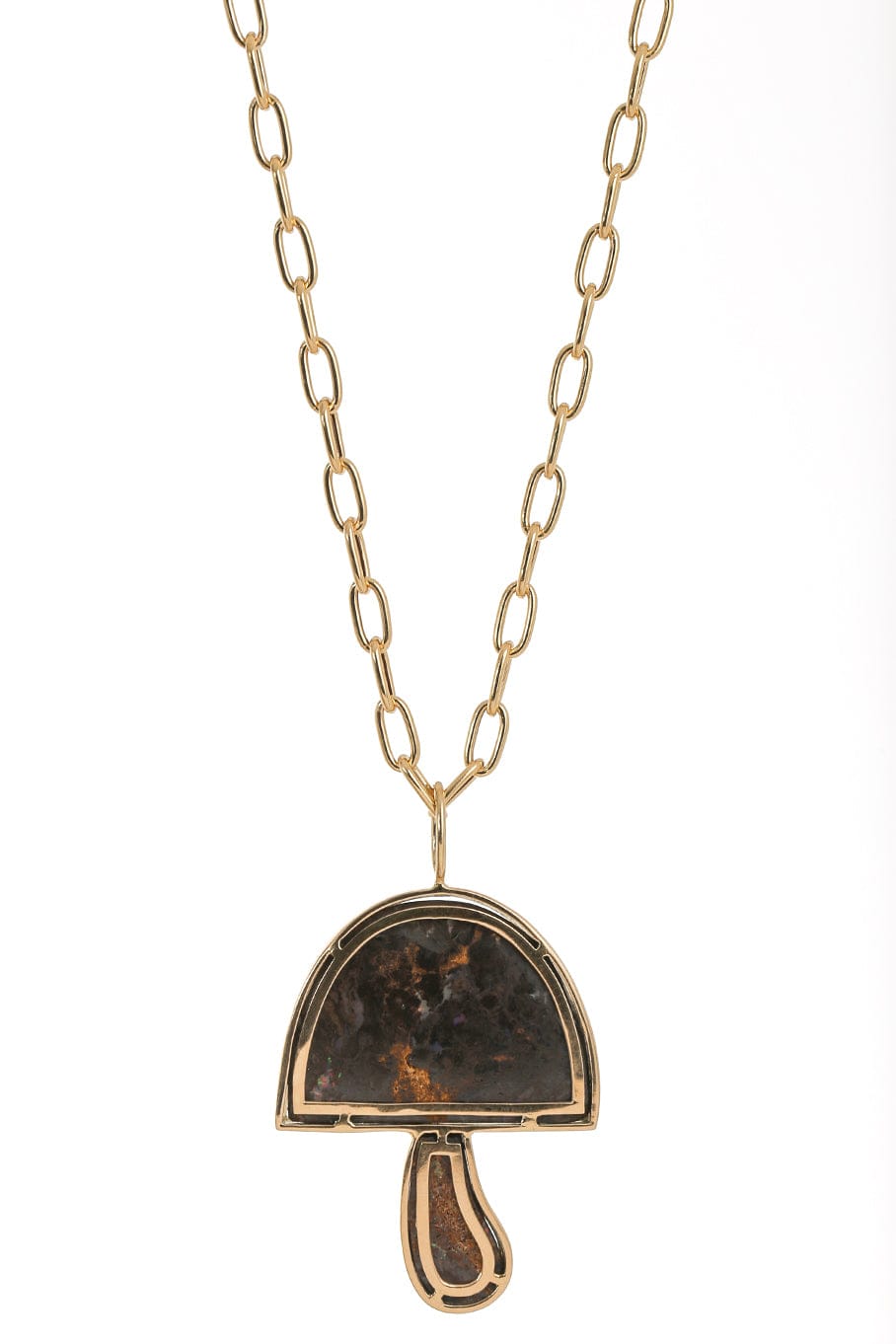 BRENT NEALE-Boulder Opal Magic Mushroom Pendant Necklace-YELLOW GOLD