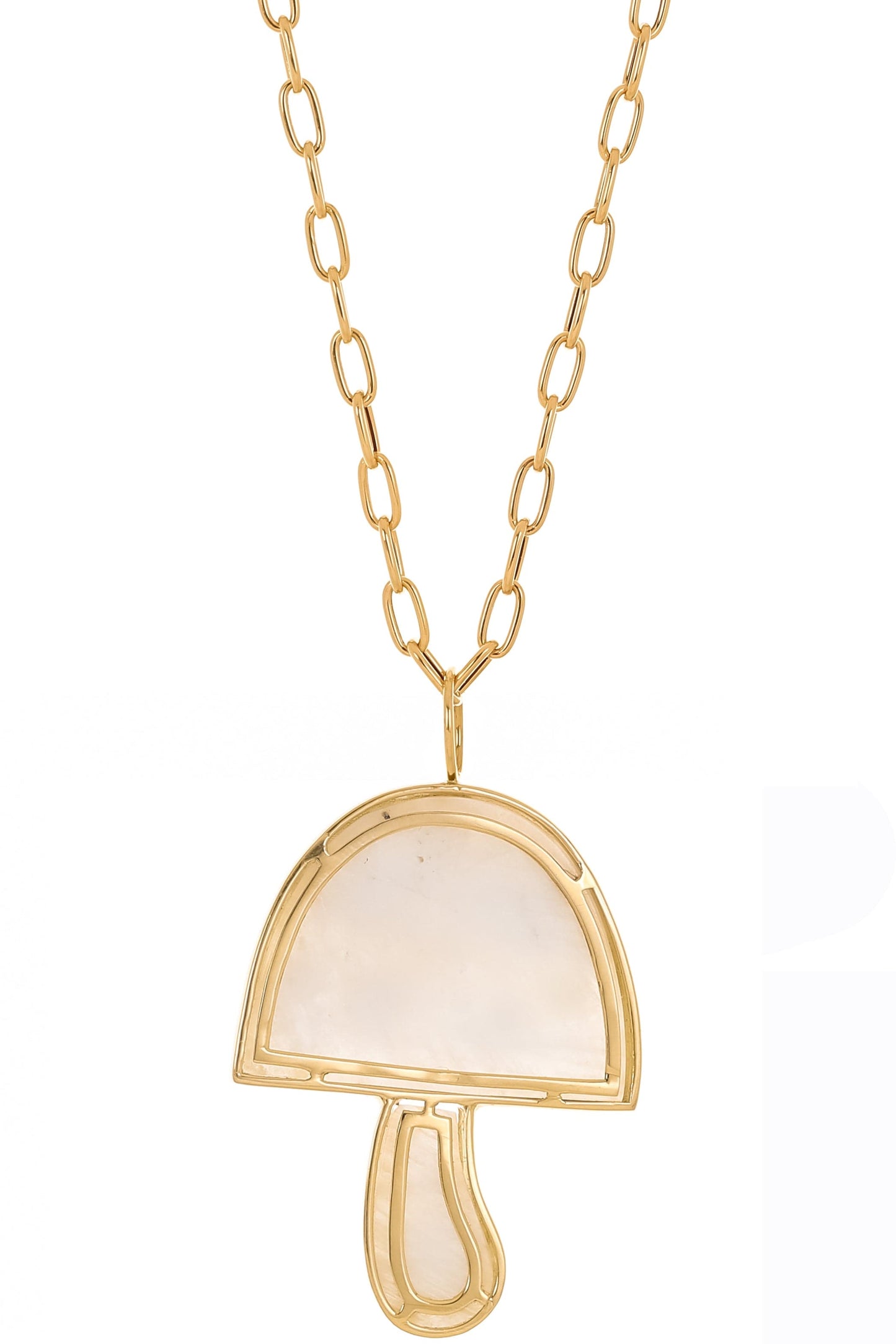 BRENT NEALE-Moonstone Magic Mushroom Necklace-YELLOW GOLD