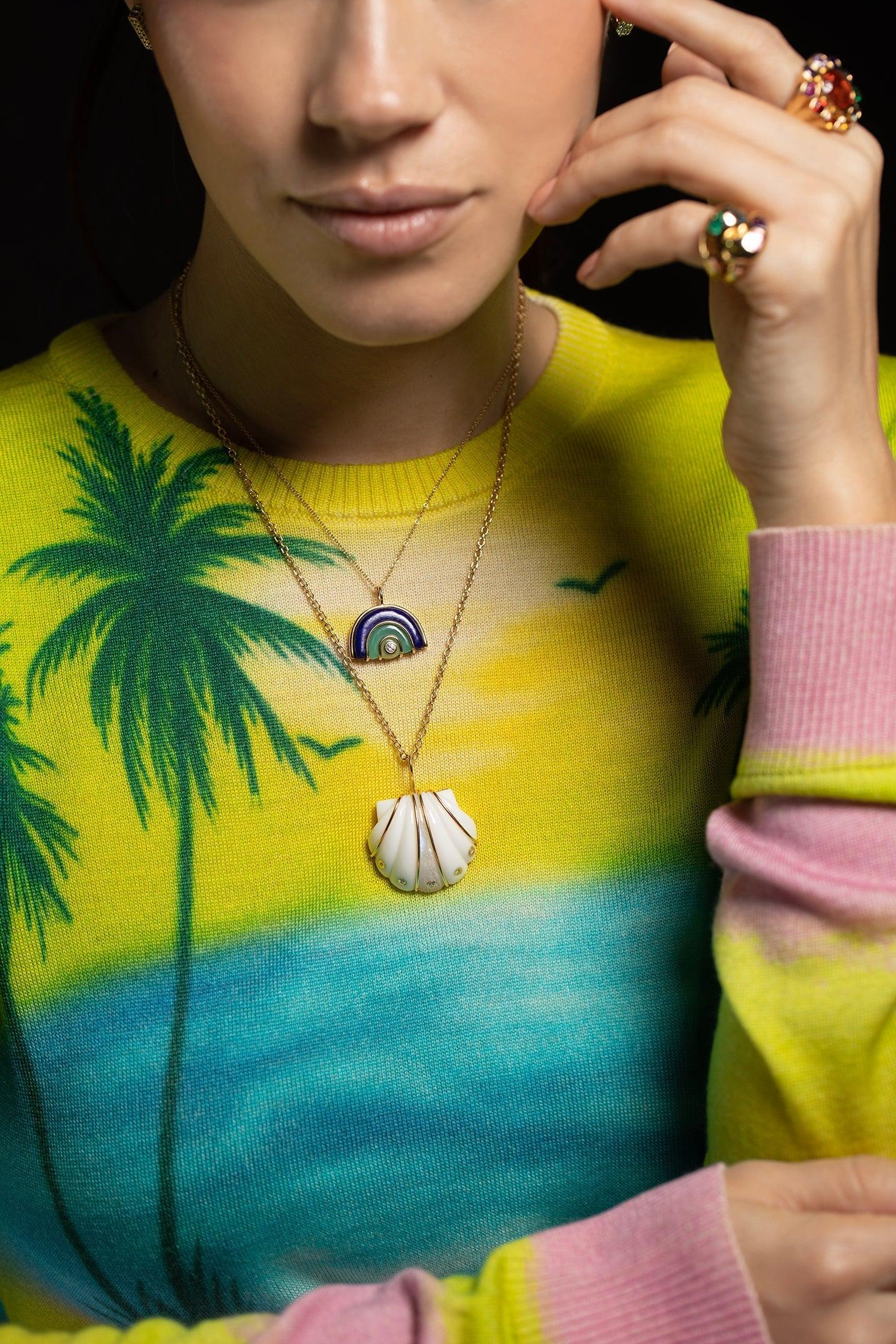 BRENT NEALE-Small Marianne Necklace-YELLOW GOLD