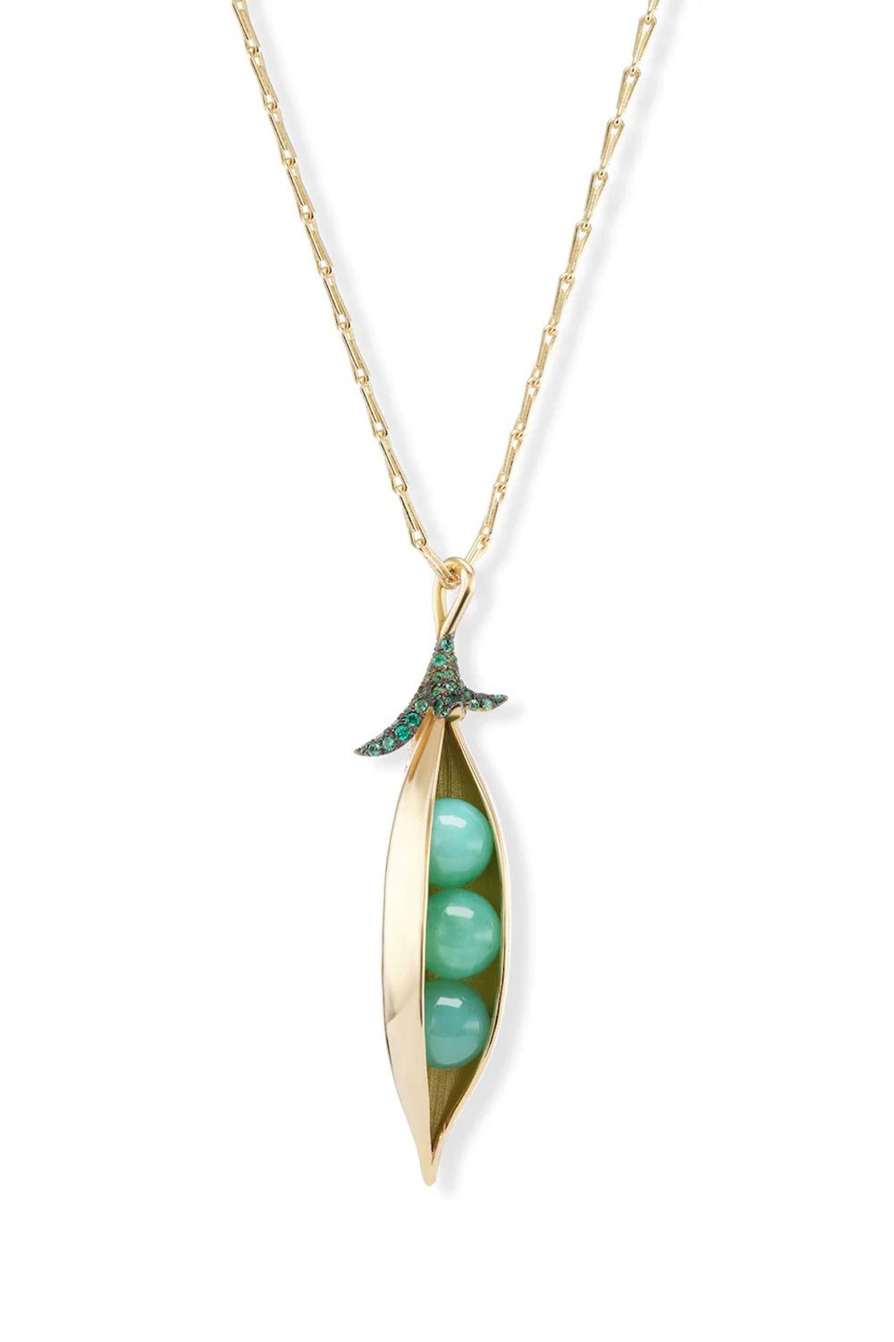 BRENT NEALE-Sweet Peas Pendant Necklace-YELLOW GOLD
