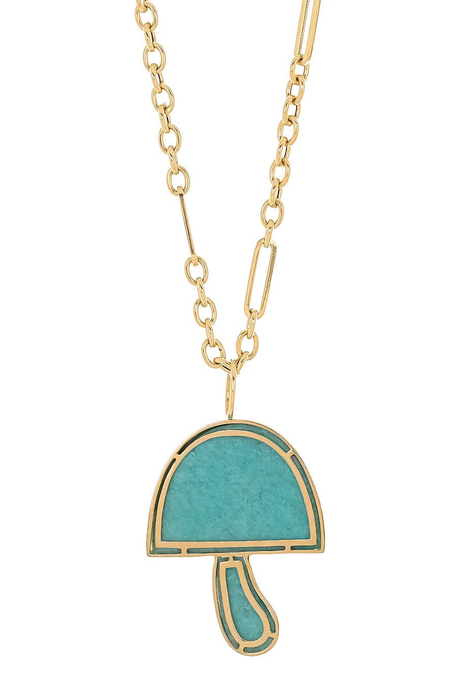 BRENT NEALE-Turquoise Mushroom Necklace-YELLOW GOLD