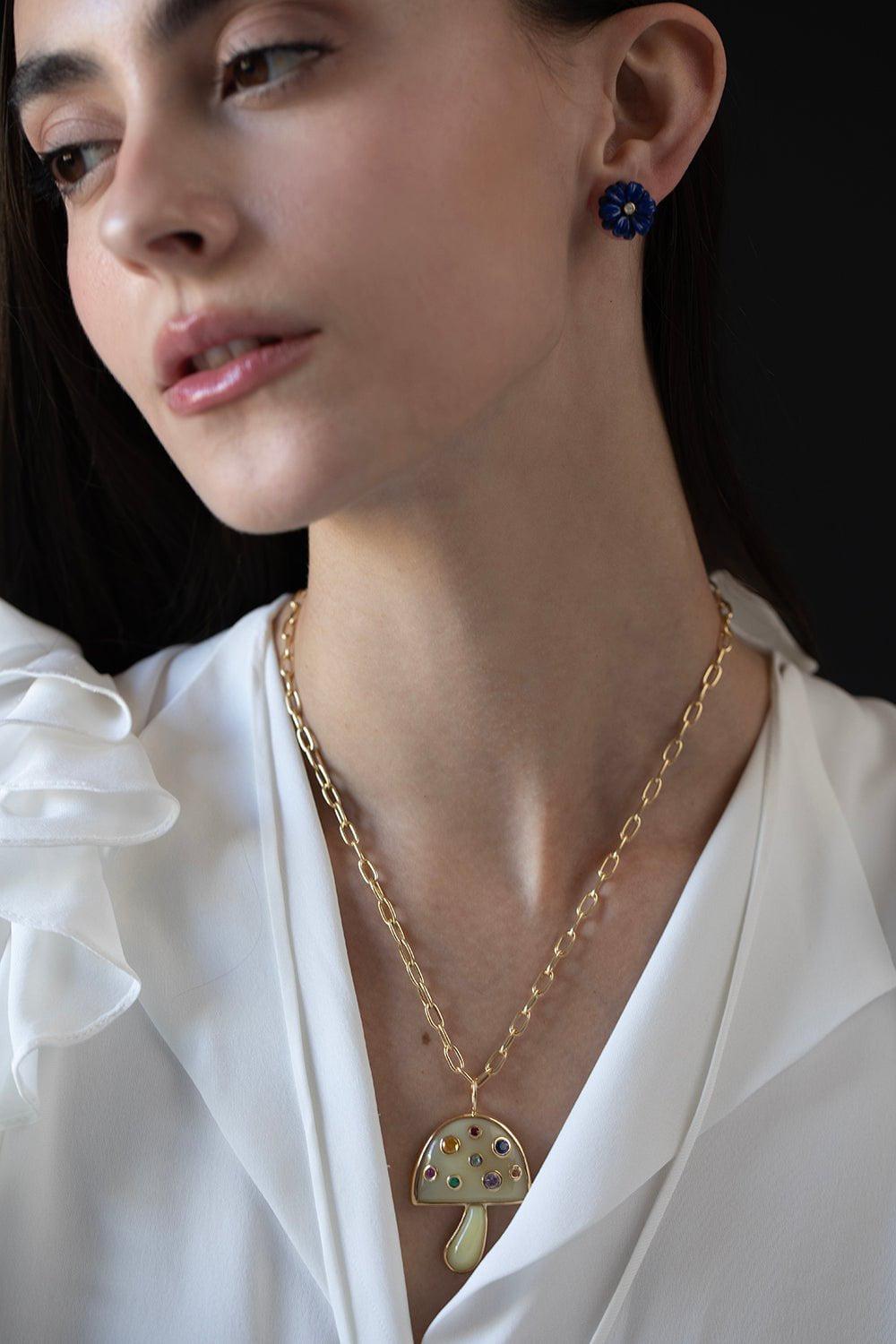 BRENT NEALE-Yellow Chalcedony Mushroom Necklace-YELLOW GOLD