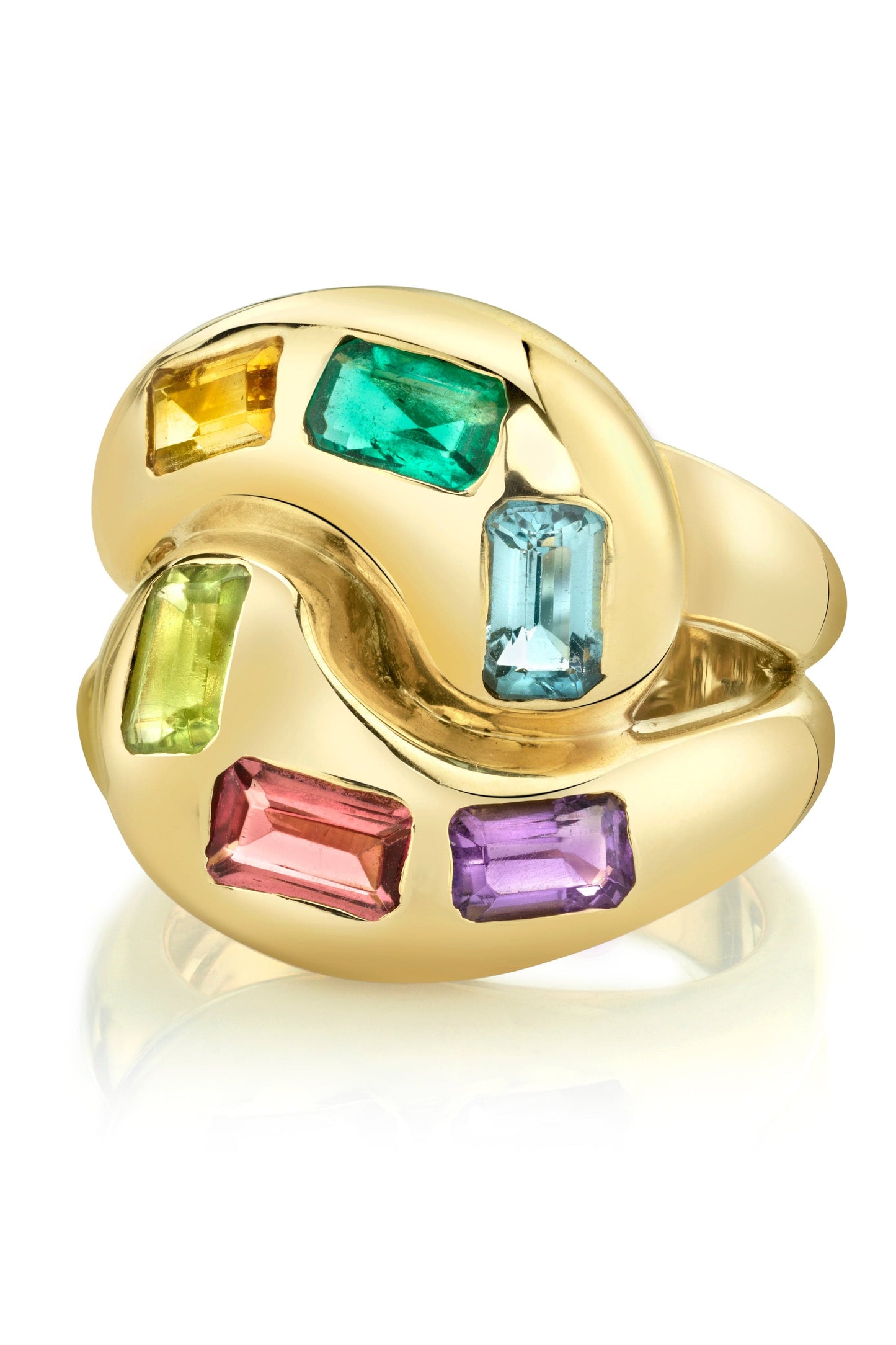 BRENT NEALE-Multi-Color Gemstone Knot Ring-