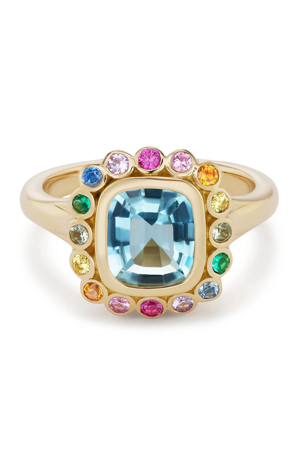 BRENT NEALE-Aquamarine Wildflower Ring-YELLOW GOLD