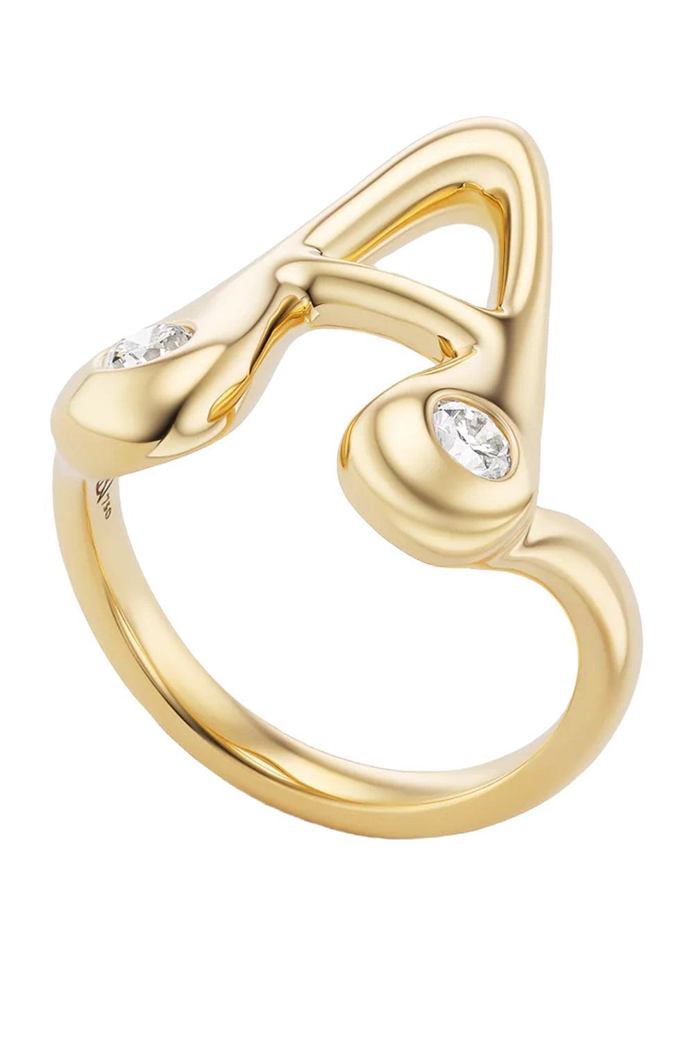 Diamond A Bubble Ring-YELLOW GOLD-7-JEWELRYFINE JEWELRING-BRENT NEALE