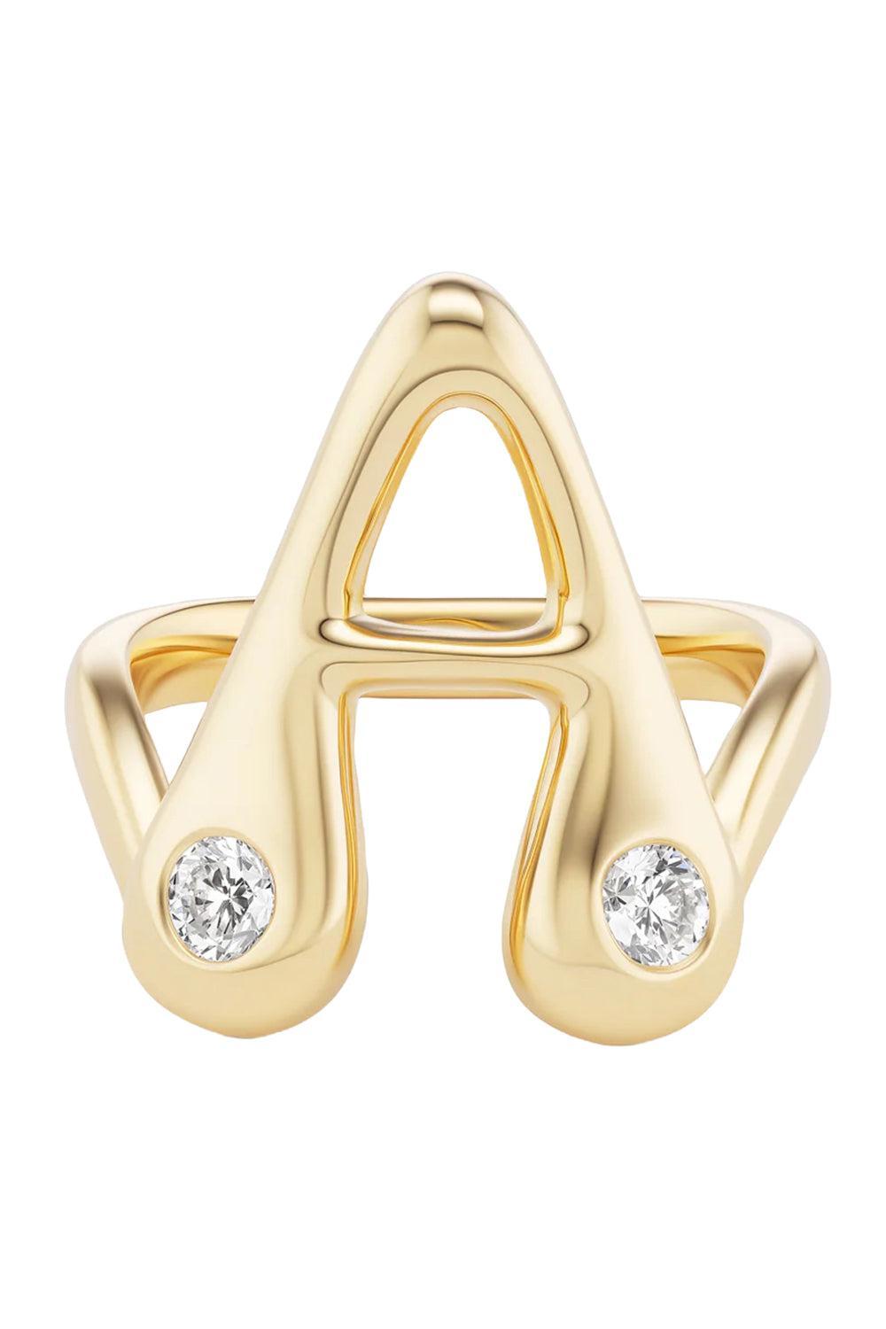 Diamond A Bubble Ring-YELLOW GOLD-7-JEWELRYFINE JEWELRING-BRENT NEALE