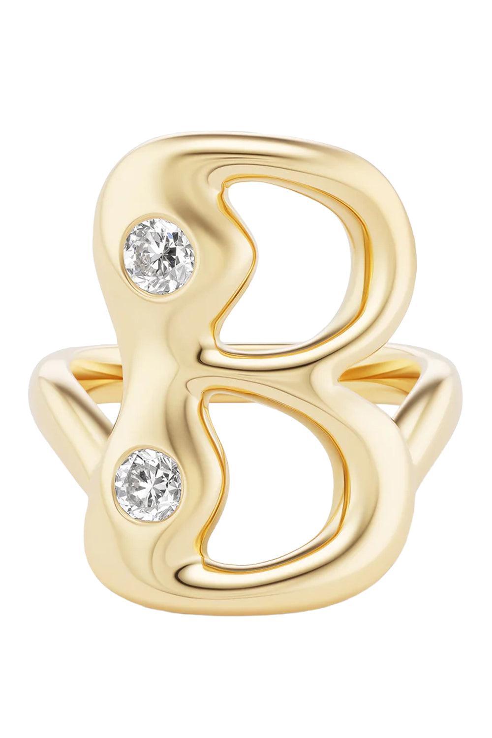 Diamond B Bubble Ring-YELLOW GOLD-7-JEWELRYFINE JEWELRING-BRENT NEALE