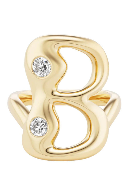 Diamond B Bubble Ring-YELLOW GOLD-7-JEWELRYFINE JEWELRING-BRENT NEALE