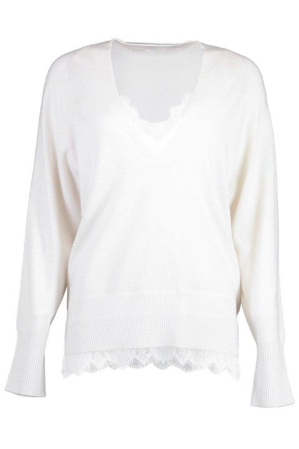 BROCHU WALKER-Lace Vee Layered Pullover Top-