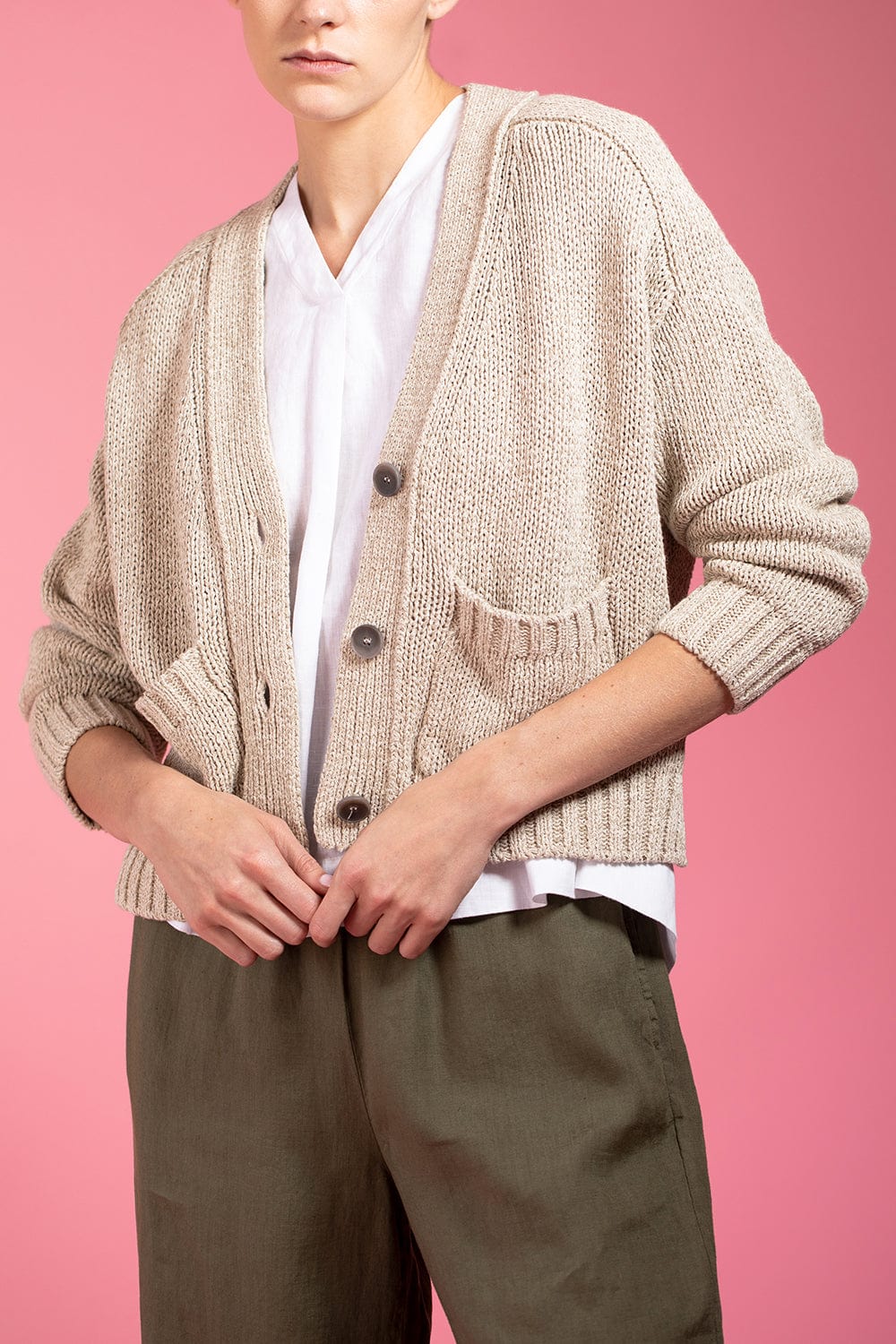 BROCHU WALKER-Cropped Cardigan-