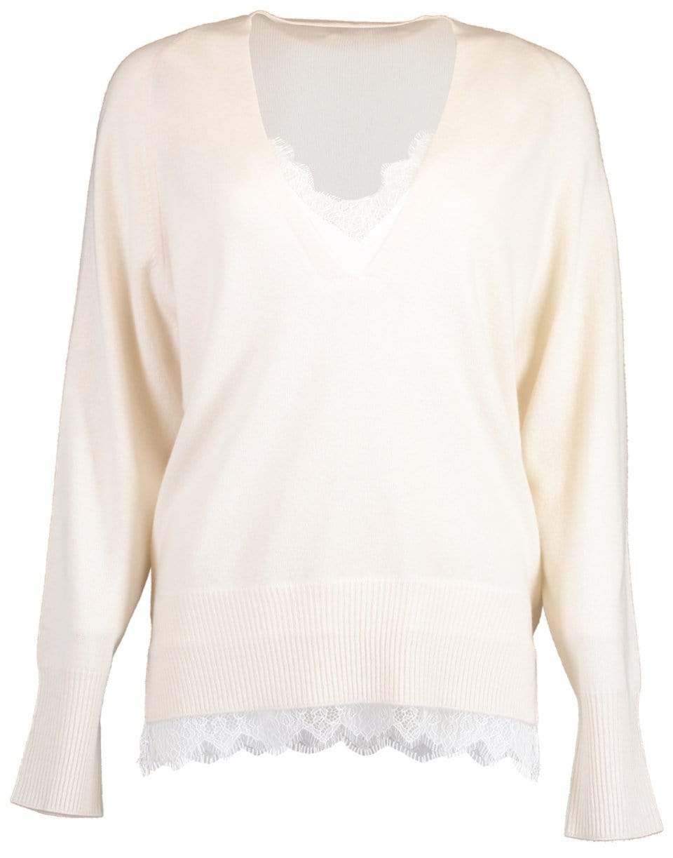 BROCHU WALKER-Ivory Lace Vee Looker Pullover-
