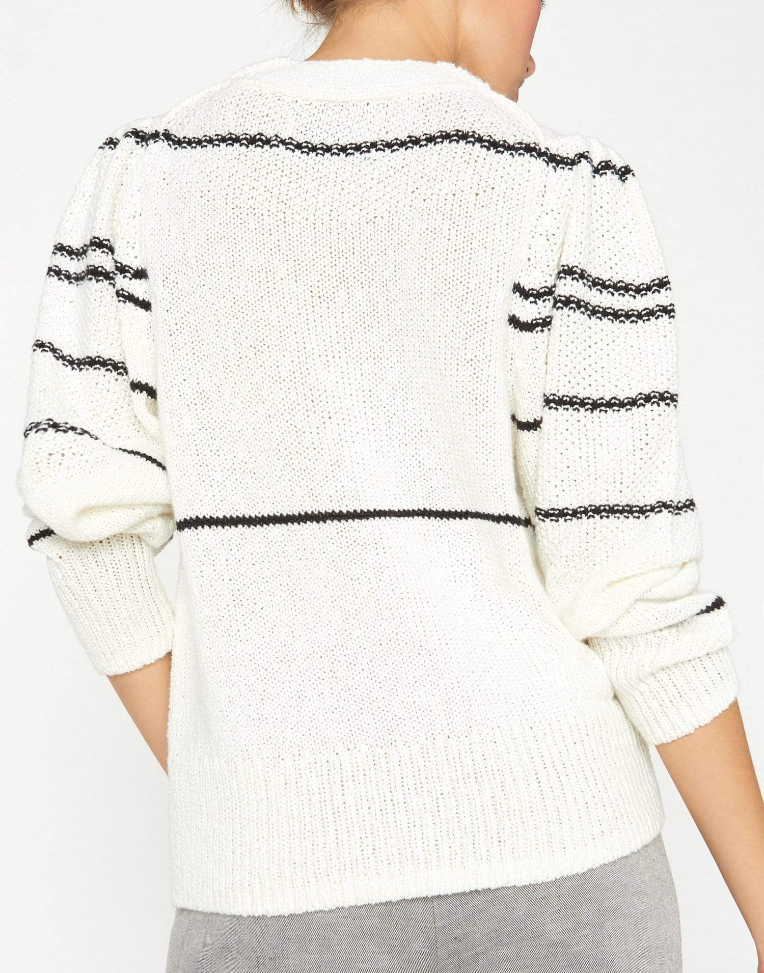 BROCHU WALKER-Sasha Striped Vee Sweater-