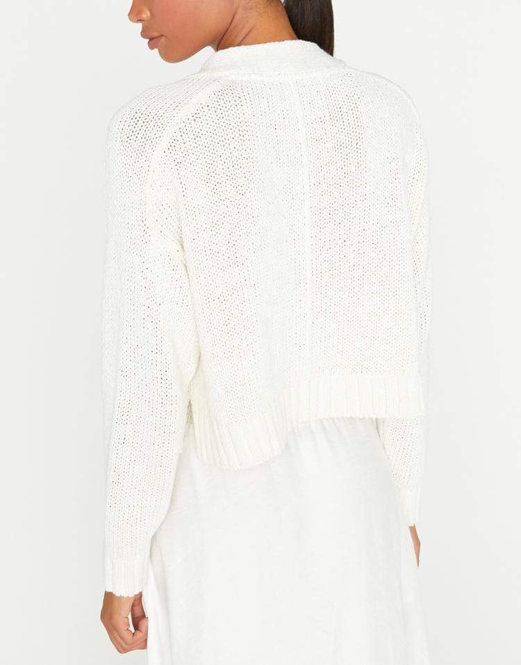 BROCHU WALKER-Cropped Linen Button Front Cardigan-