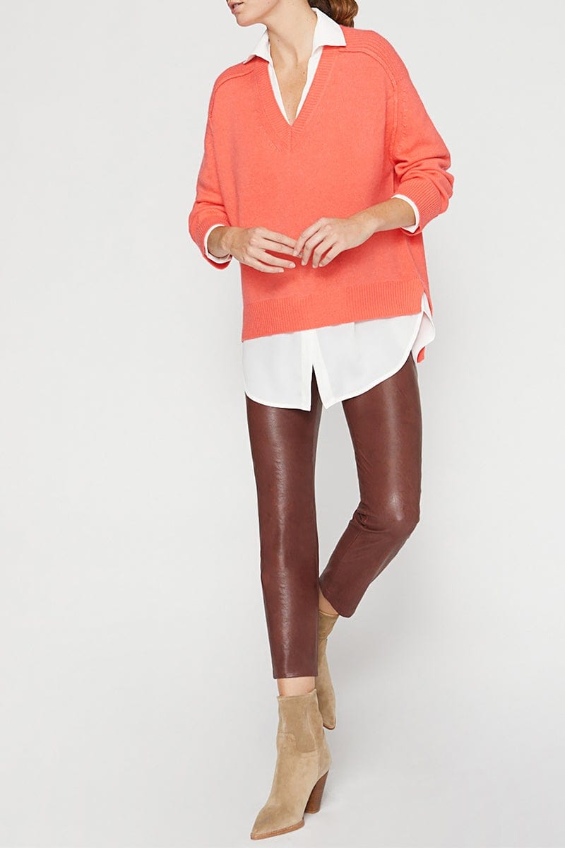 BROCHU WALKER-V Neck Layered Pullover-