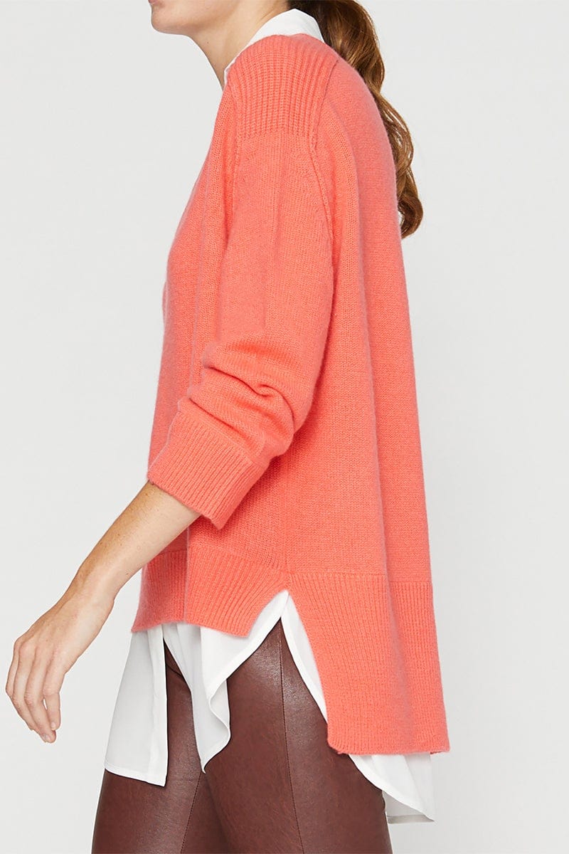 BROCHU WALKER-V Neck Layered Pullover-