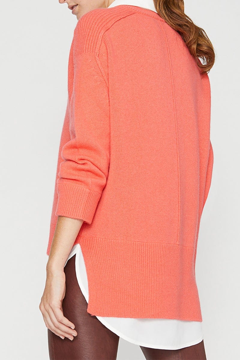 BROCHU WALKER-V Neck Layered Pullover-