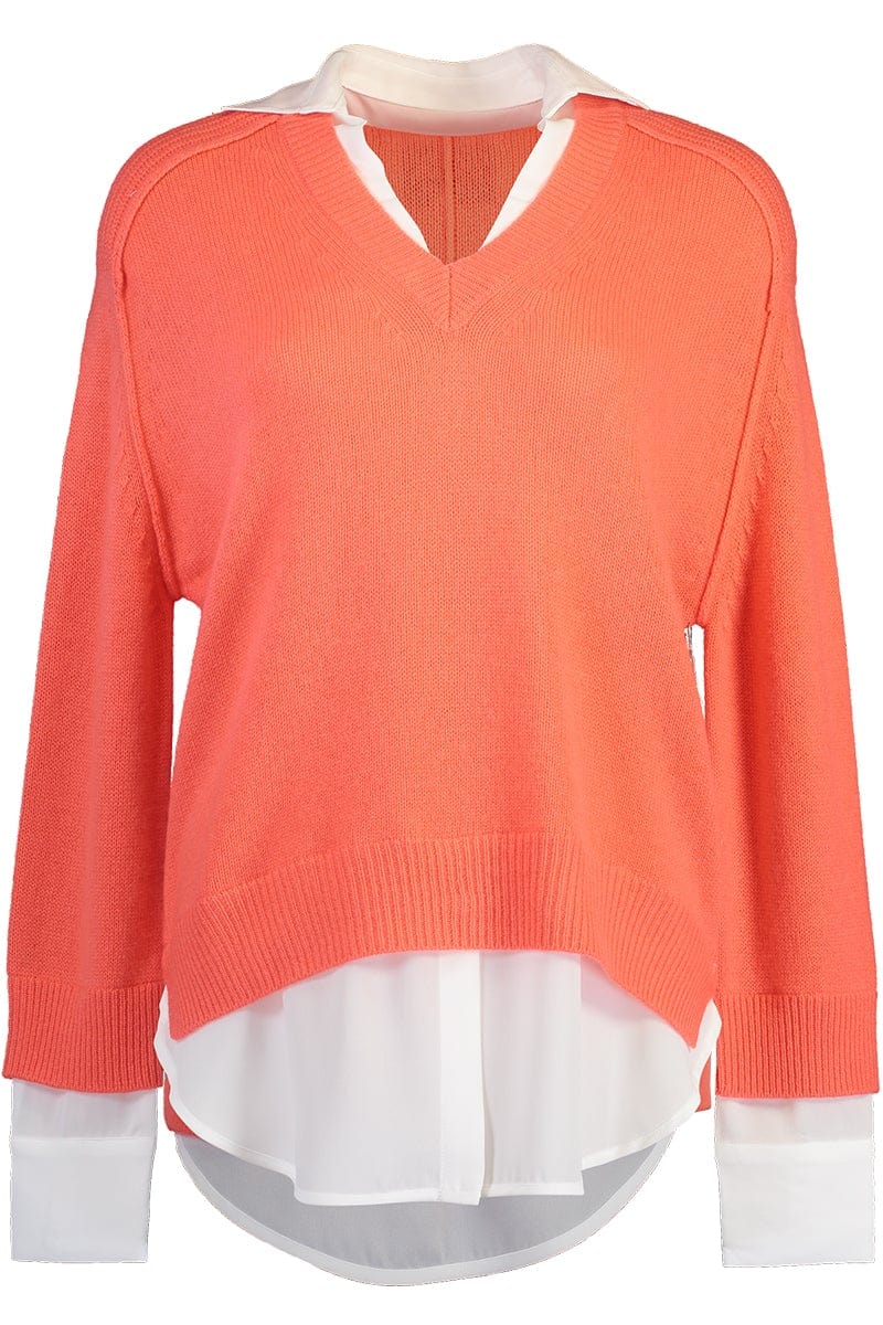 BROCHU WALKER-V Neck Layered Pullover-