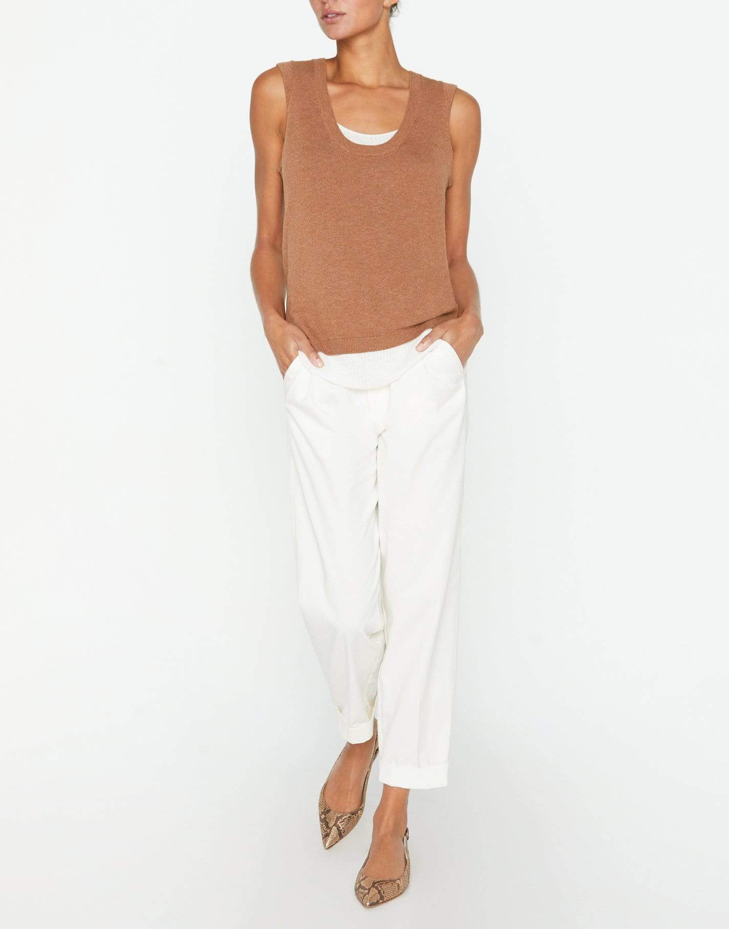 BROCHU WALKER-Porcini Loreen Layered Tank-