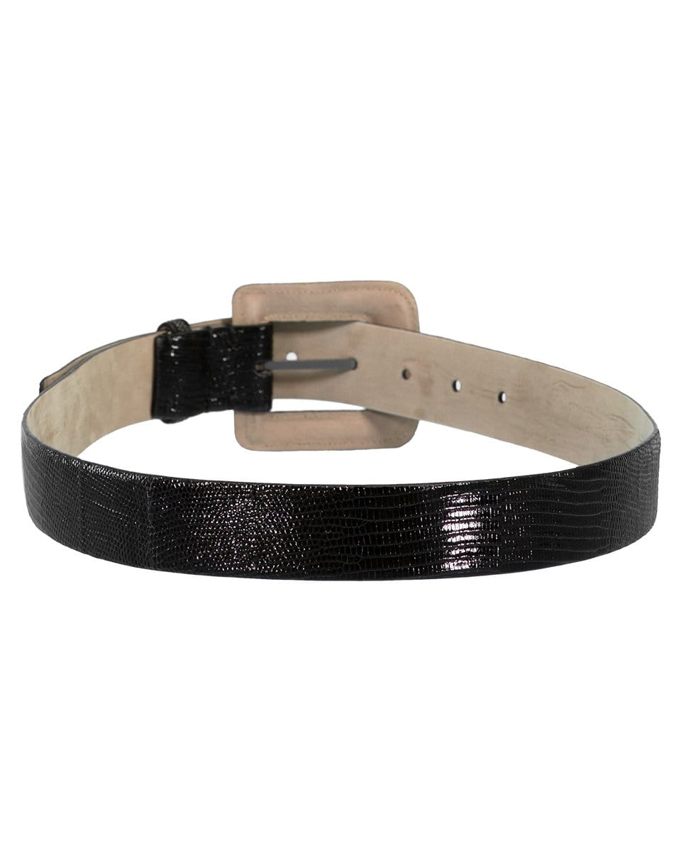 BRUNELLO CUCINELLI-Shiny Lizard Belt-BLACK