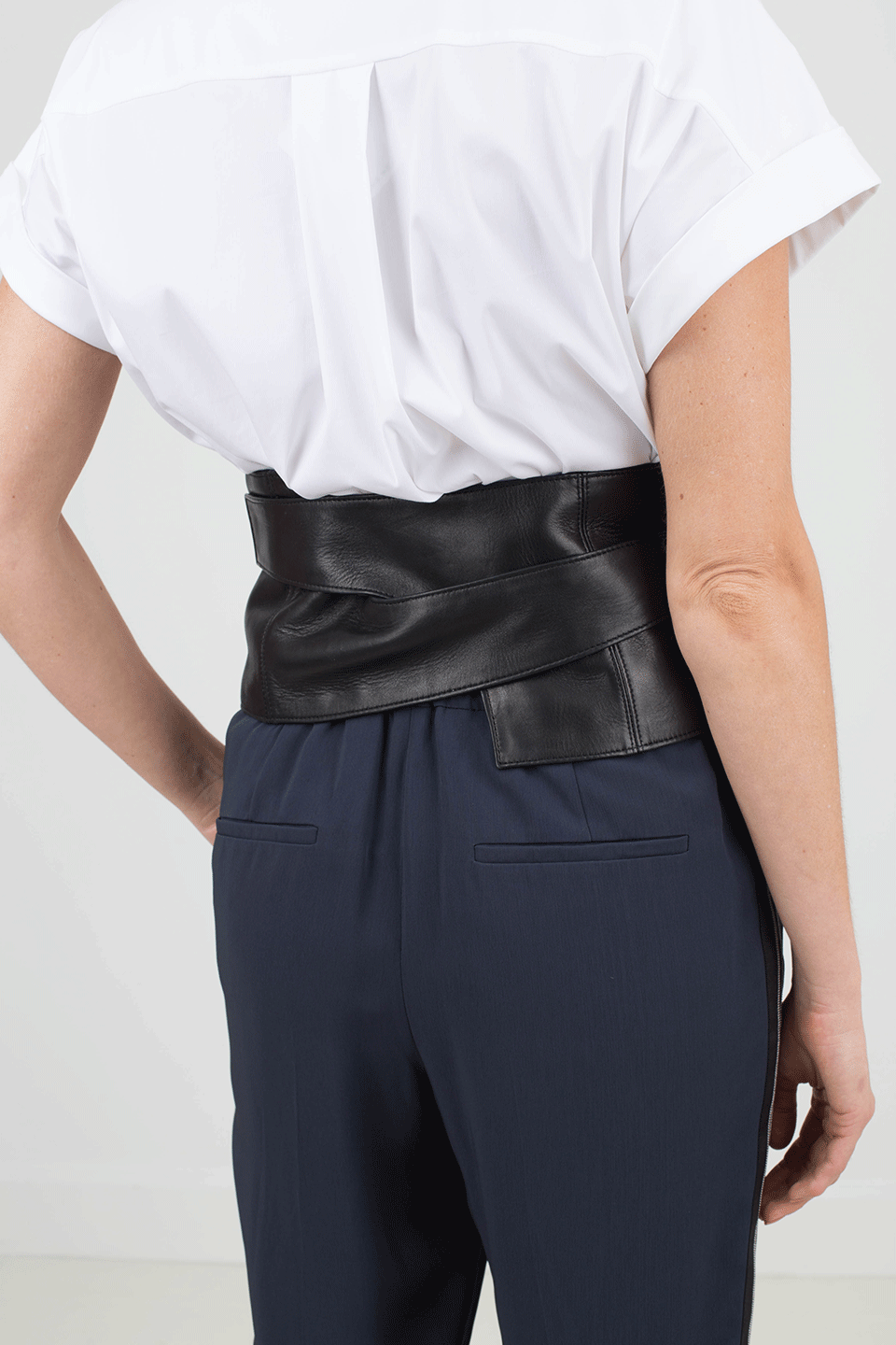 BRUNELLO CUCINELLI-Leather Corset Belt-