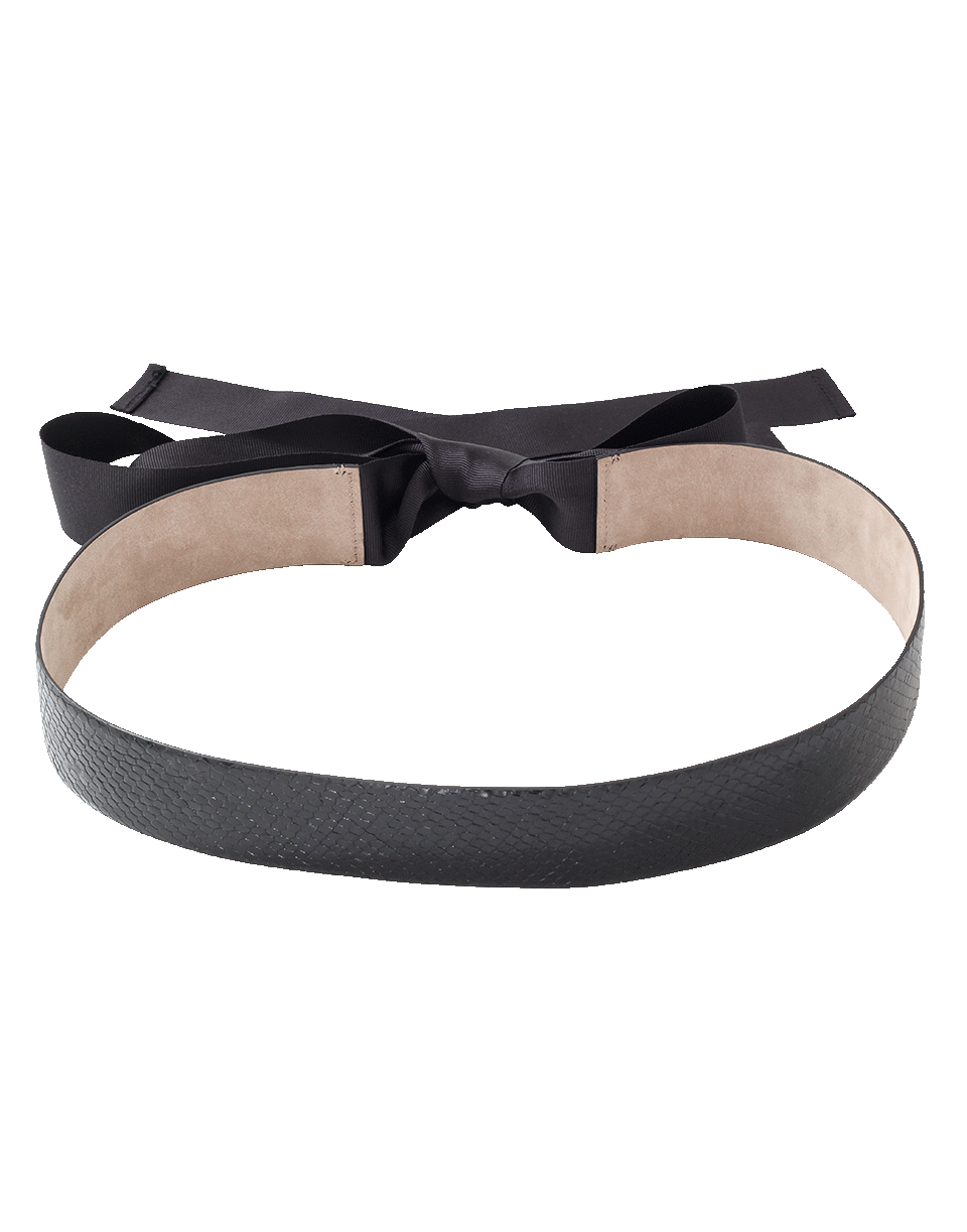 BRUNELLO CUCINELLI-Python Double Wrap Belt-BLACK