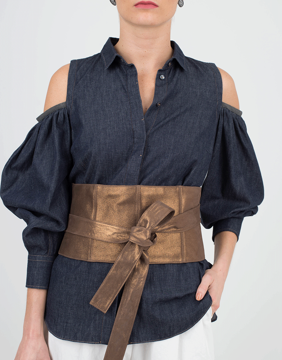BRUNELLO CUCINELLI-Metallic Corset Belt-
