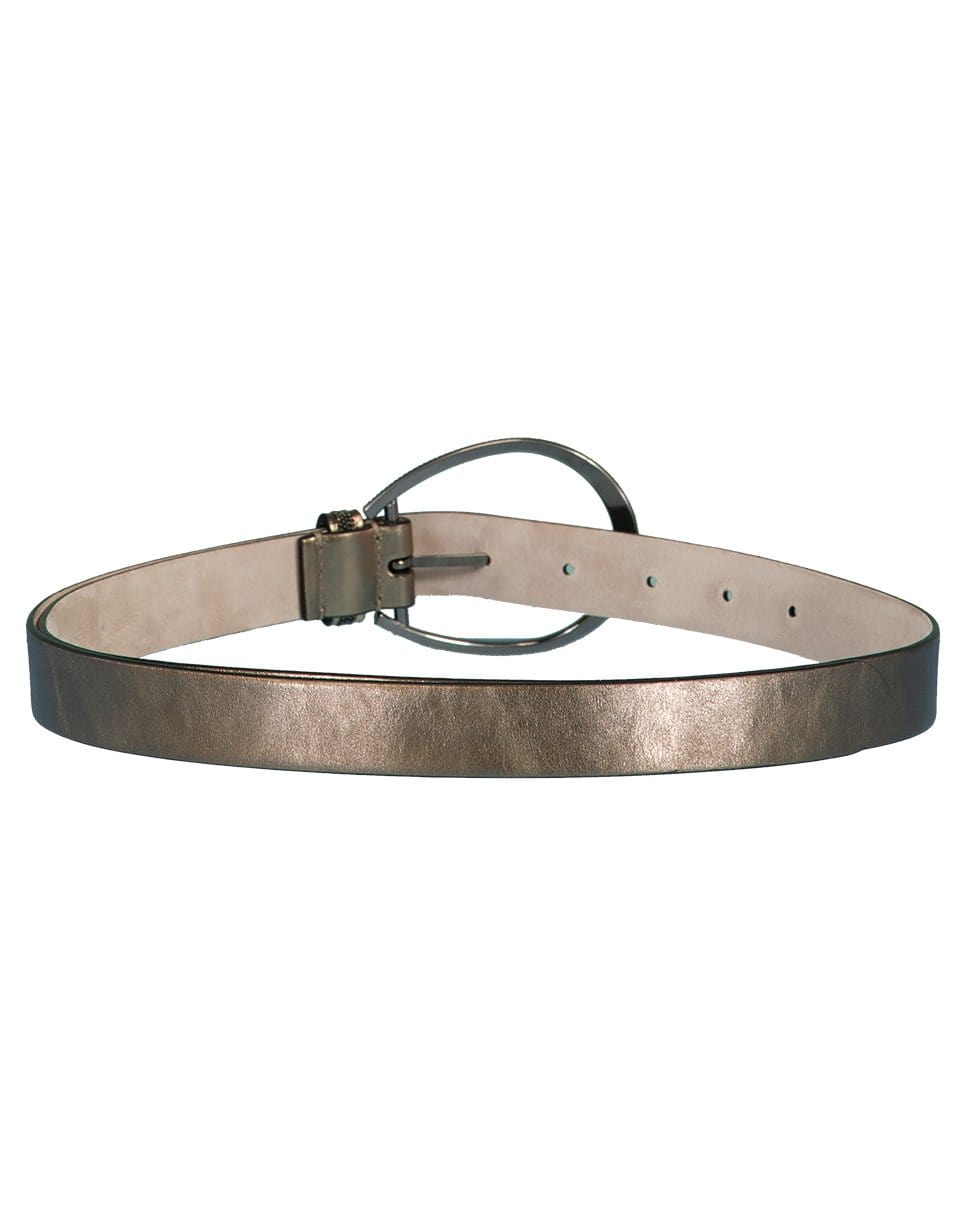 BRUNELLO CUCINELLI-Metallic Leather Buckle Belt-