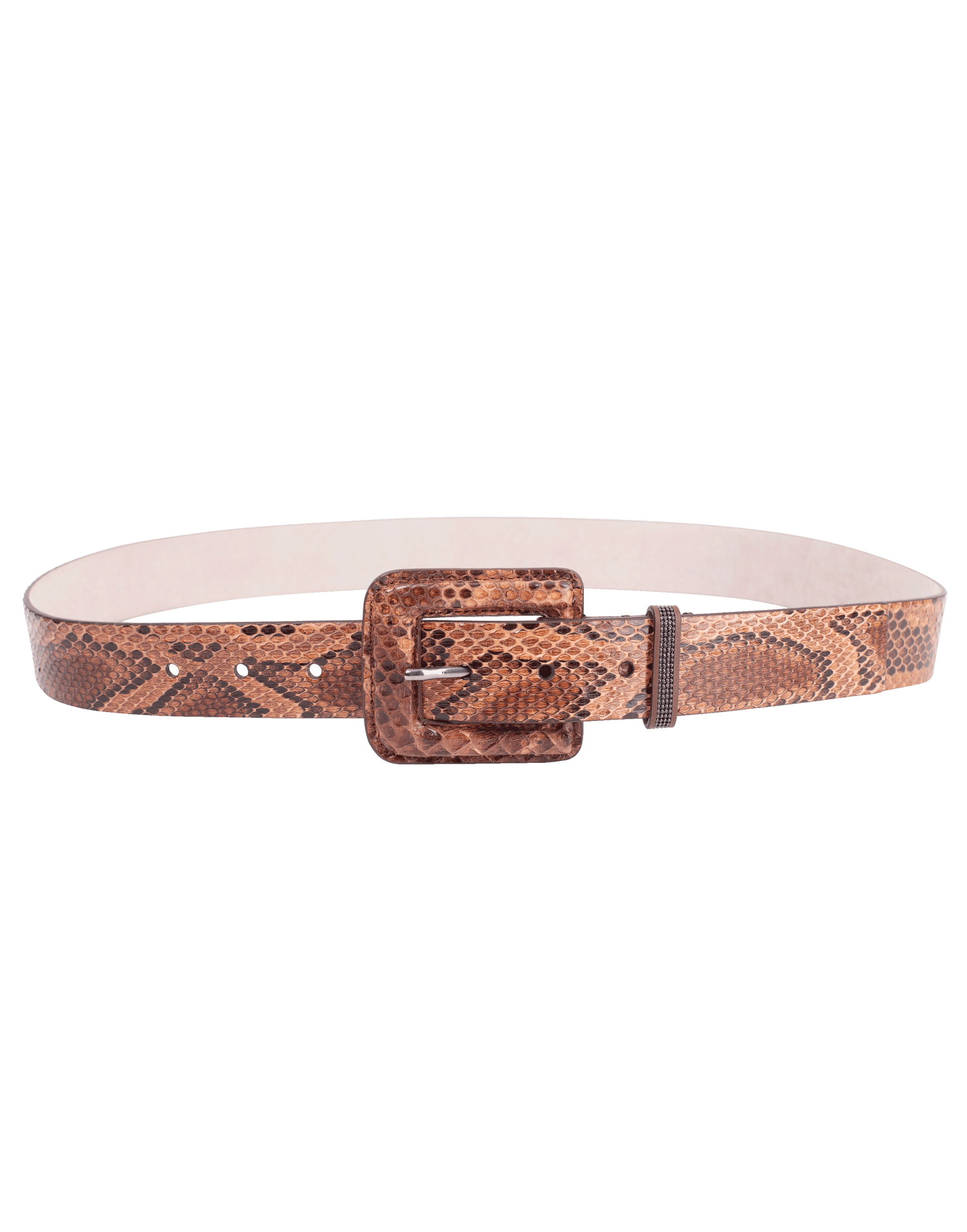 BRUNELLO CUCINELLI-Python Square Buckle Belt-