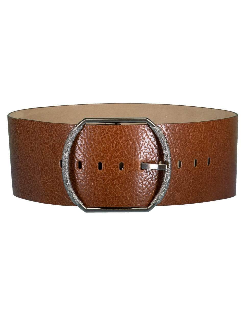 BRUNELLO CUCINELLI-Wide Leather Buckle Belt-
