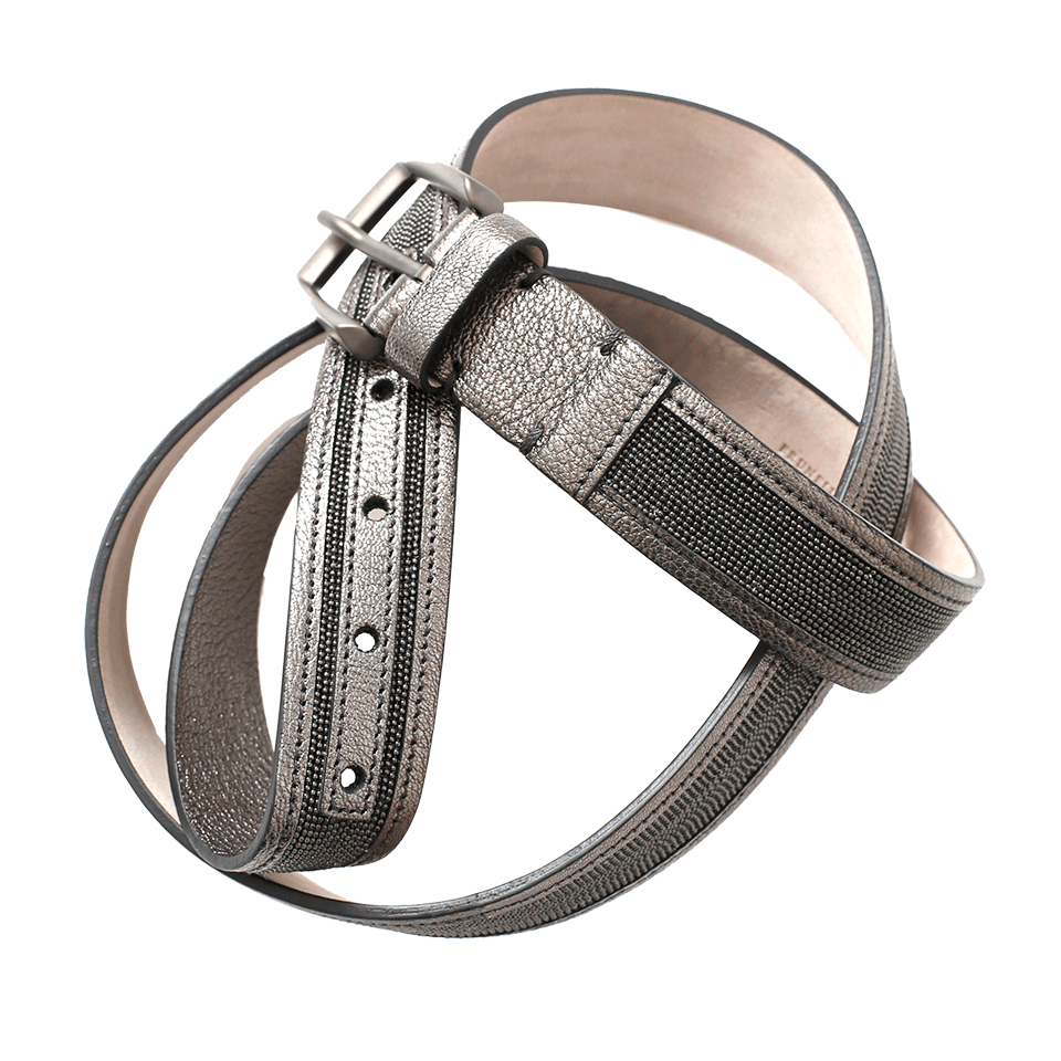 BRUNELLO CUCINELLI-Thick Monili Metallic Belt-