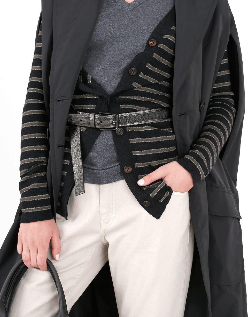 BRUNELLO CUCINELLI-Thick Monili Metallic Belt-