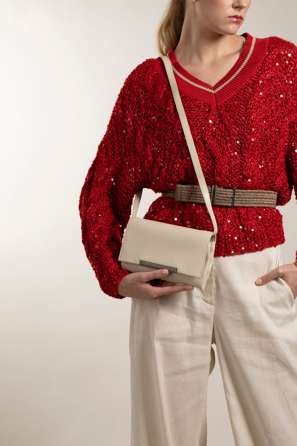 BRUNELLO CUCINELLI-Skinny Raffia Belt-
