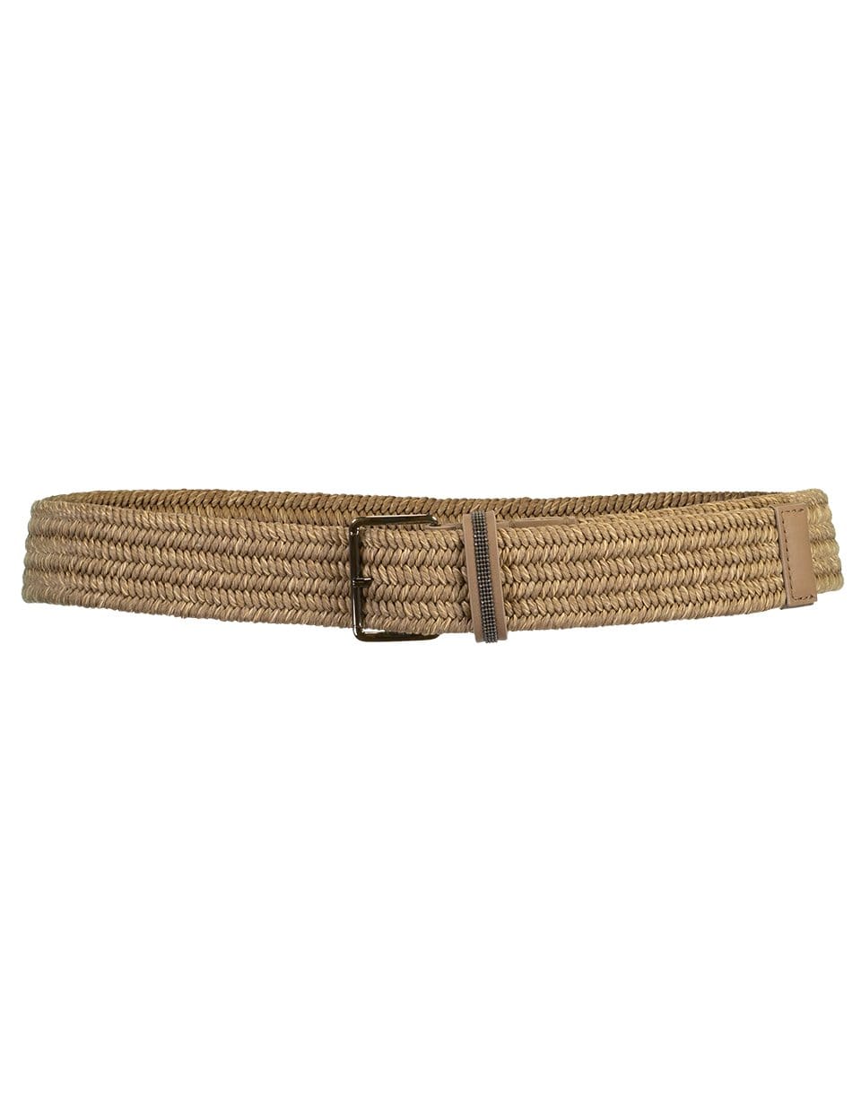 BRUNELLO CUCINELLI-Skinny Raffia Belt-