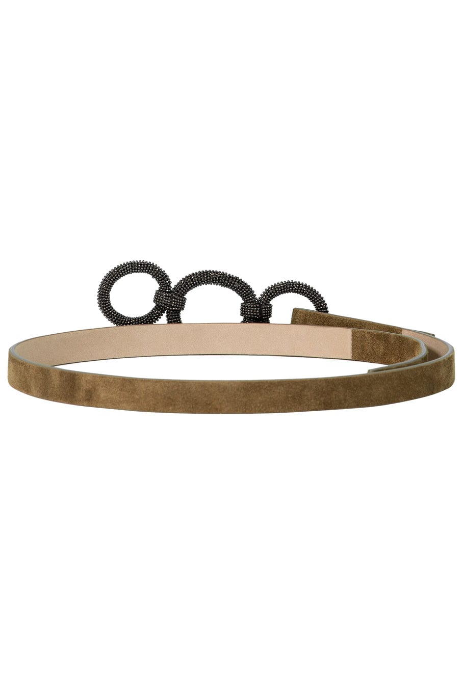 BRUNELLO CUCINELLI-Suede Thin Belt With Monili-