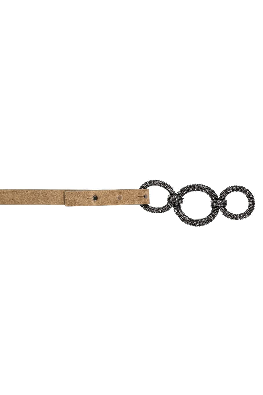 BRUNELLO CUCINELLI-Suede Thin Belt With Monili-