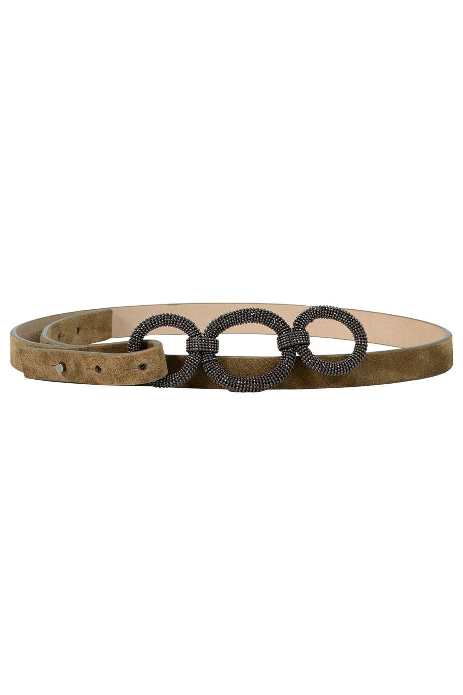 BRUNELLO CUCINELLI-Suede Thin Belt With Monili-