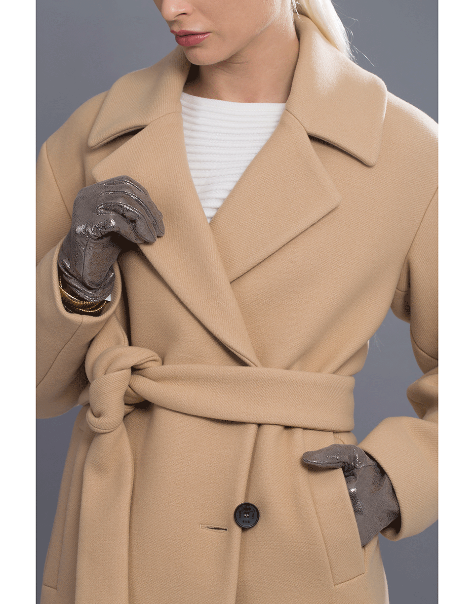 BRUNELLO CUCINELLI-Cracked Leather Gloves-HEMATITE