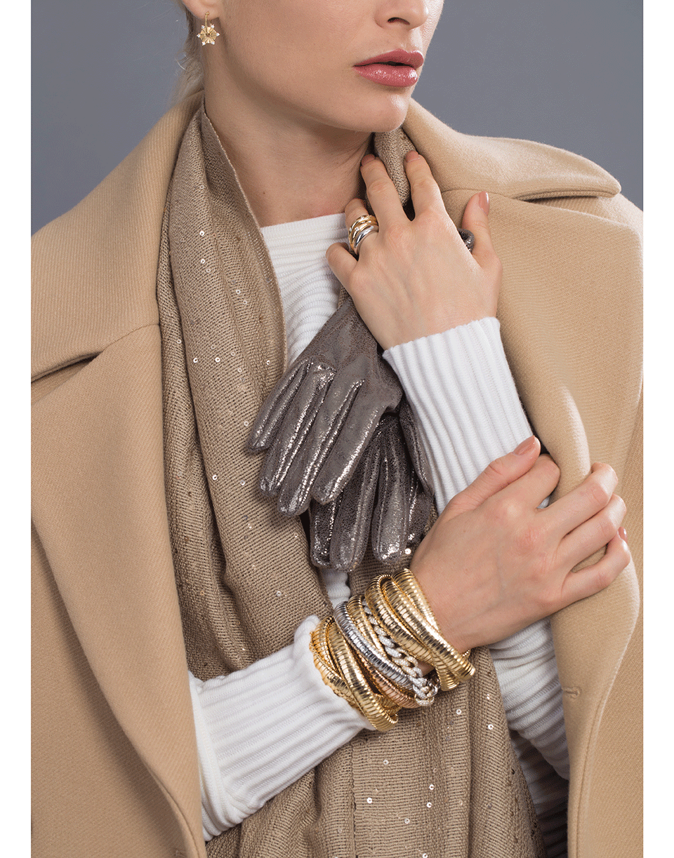BRUNELLO CUCINELLI-Cracked Leather Gloves-HEMATITE