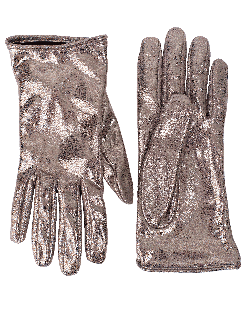 BRUNELLO CUCINELLI-Cracked Leather Gloves-HEMATITE