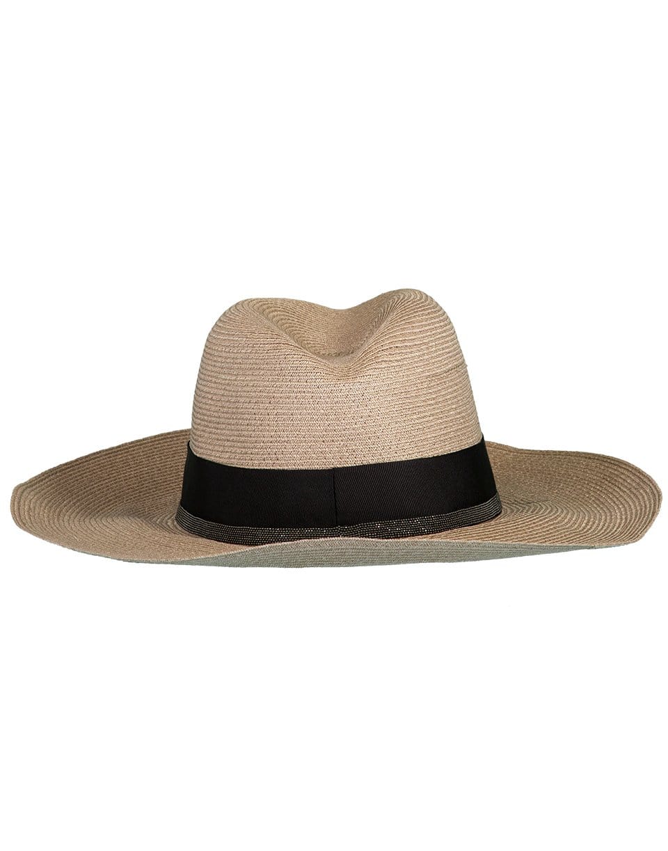 BRUNELLO CUCINELLI-Woven Monili Embellished Sun Hat-BEIGE